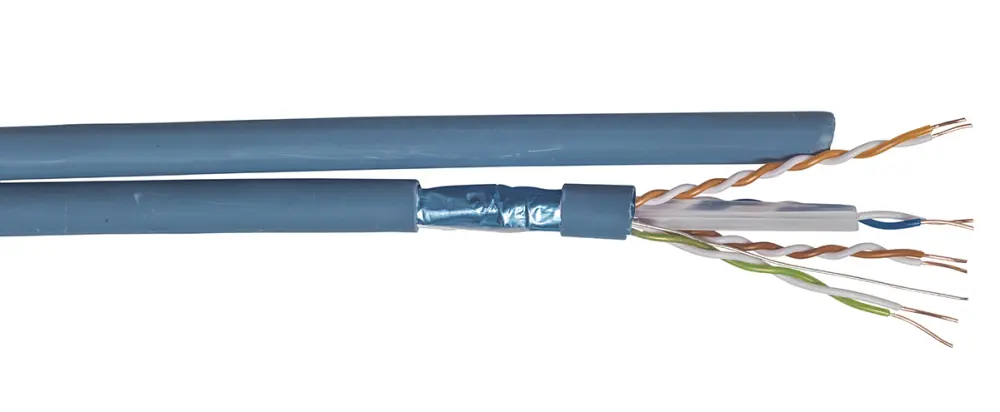 Cable Ethernet Cat6 F/UTP CAE Multimedia Connect de color Azul, long. 100m, funda de LSZH, Libre de halógenos y bajo | CX...
