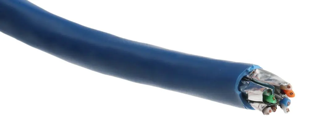 Cable Ethernet Cat6 U/FTP CAE Multimedia Connect de color Azul, long. 100m, funda de PVC, IEC 60332-1 | TX200P4FPBRS1