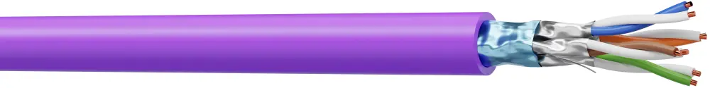 Cable Ethernet Cat6a F/FTP CAE Multimedia Connect de color Morado, long. 100m, funda de LSZH, Libre de halógenos y bajo |...