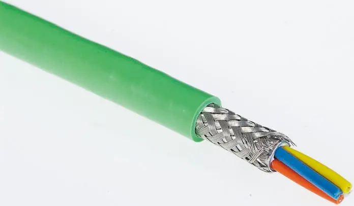 Cable Ethernet Cat5 SF/UTP HARTING de color Verde, long. 100m, funda de PVC | 9456000100