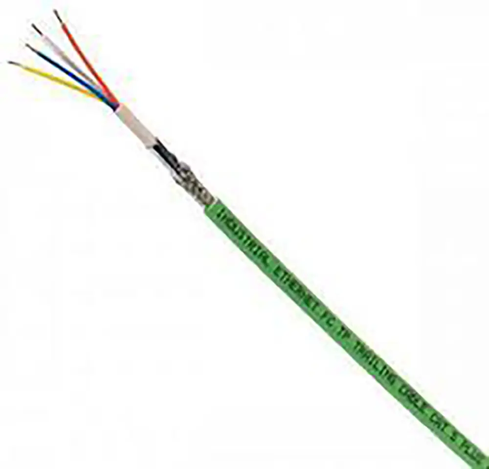 Cable Ethernet Cat5 SF/UTP HARTING de color Verde, long. 100m, funda de Poliuretano (PUR), Pirorretardante | 9456000101