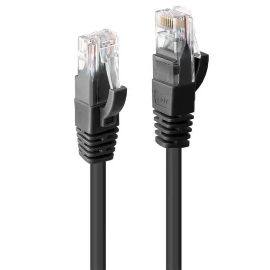 Cable Ethernet Cat6 U/UTP Lindy Electronics de color Negro, long. 1m, funda de PVC | 48077