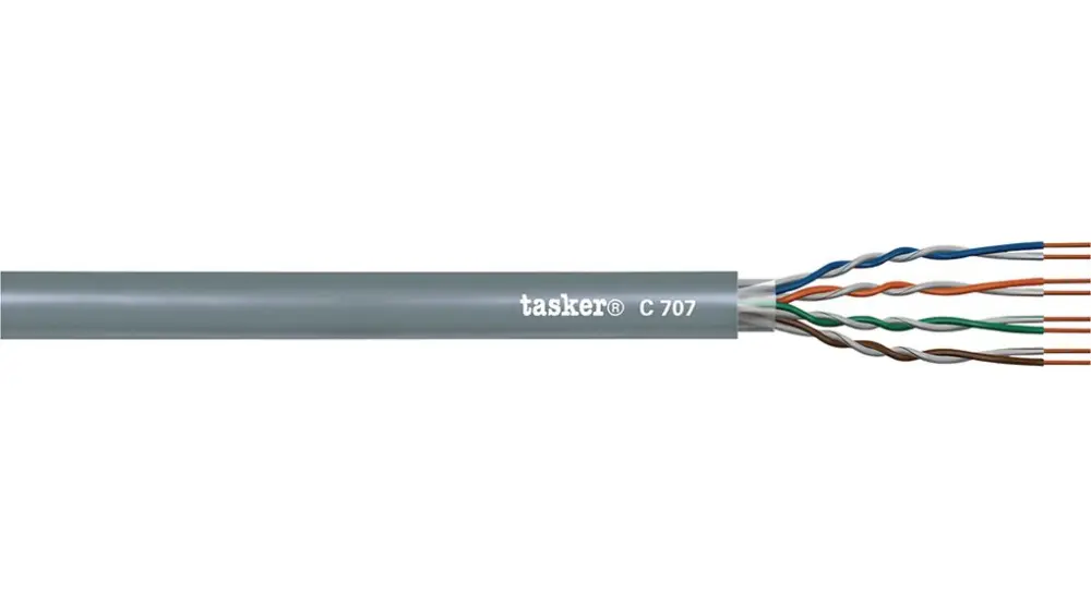 Cable Ethernet Cat5e Tasker de color Gris, funda de PVC | C707 PVC