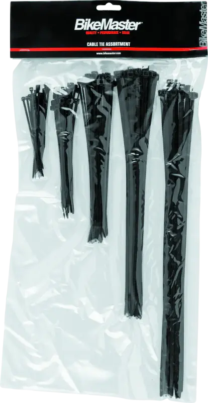 BikeMaster Assorted Cable Ties (Pack 100) - Ébano