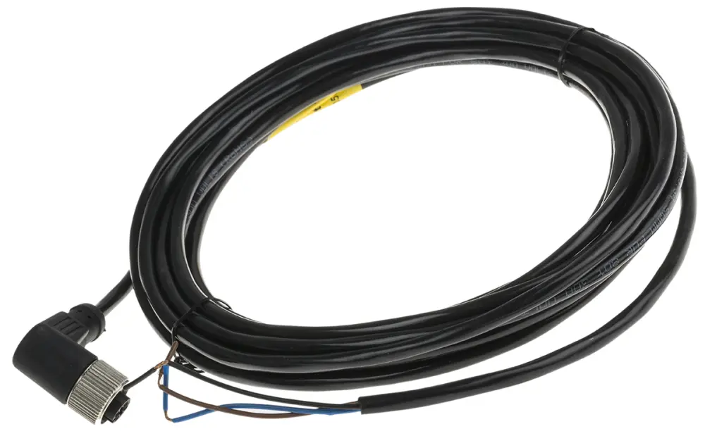 Cable de conexión , con. M12 Hembra, 4 polos, con. B Sin terminación, long. 5m, 250 V, 4 , IP67