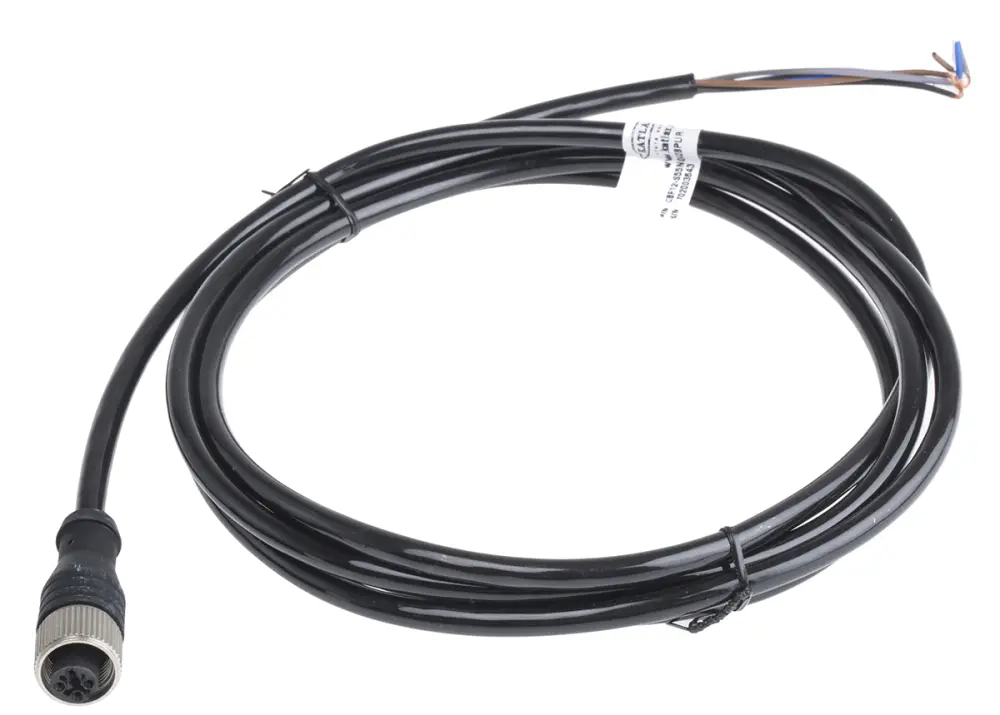 Cable de conexión , con. M12 Hembra, 4 polos, con. B Sin terminación, long. 2m, 60 V, 4 , IP67