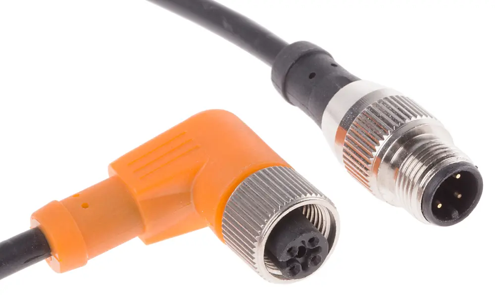 Cable de conexión , con. M12 Hembra, 4 polos, con. B M12 Macho, 4 polos, long. 2m, 30 V, 4 , IP67