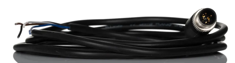 Cable de conexión , con. M12 Macho, 4 polos, con. B Sin terminación, long. 2m, 250 V, 4 , IP67