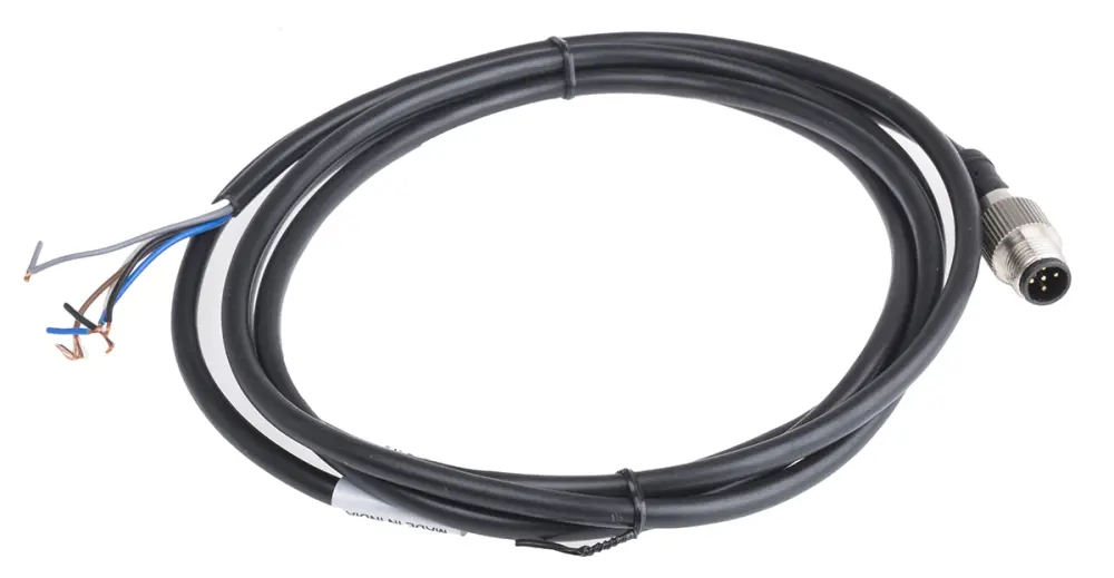 Cable de conexión , con. M12 Macho, 5 polos, con. B Sin terminación, long. 2m, 60 V, 4 , IP67