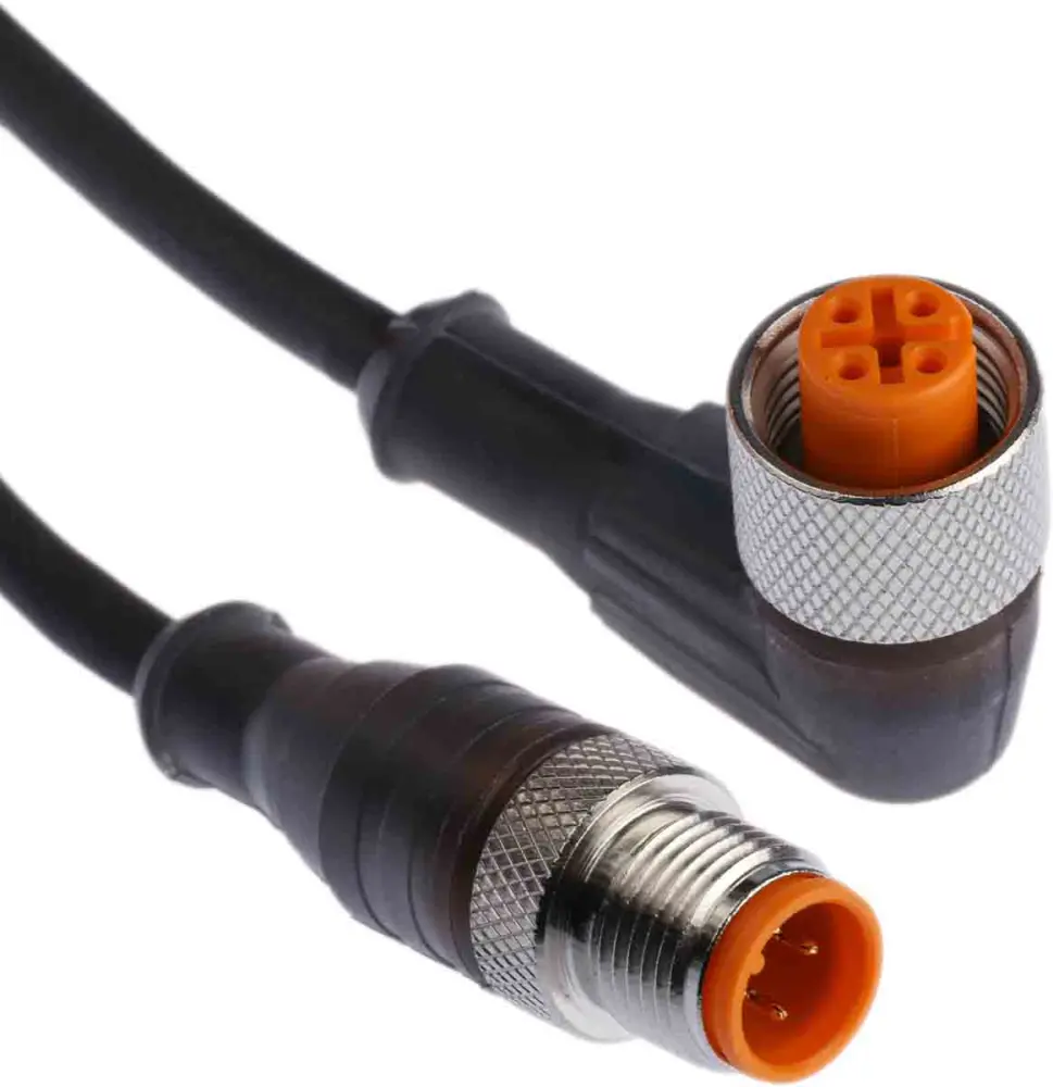 Cable de conexión Lumberg Automation, con. M12 Hembra, 4 polos, con. B M12 Macho, 4 polos, cod.: , long. 5m, 30 V, | RST ...