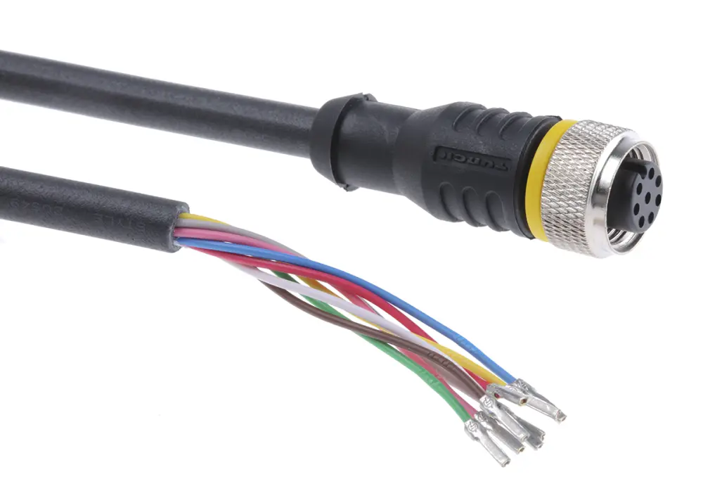 Cable de conexión Turck, con. M12 Hembra, 8 polos, con. B Sin terminación, cod.: , long. 2m, 30 V, 2 , IP67 | RKC8T-2/TXL