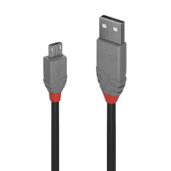 Cable USB 2.0 Lindy Electronics, con . USB Macho, con B. Micro USB B Macho, long. 200mm, color Negro | 36730