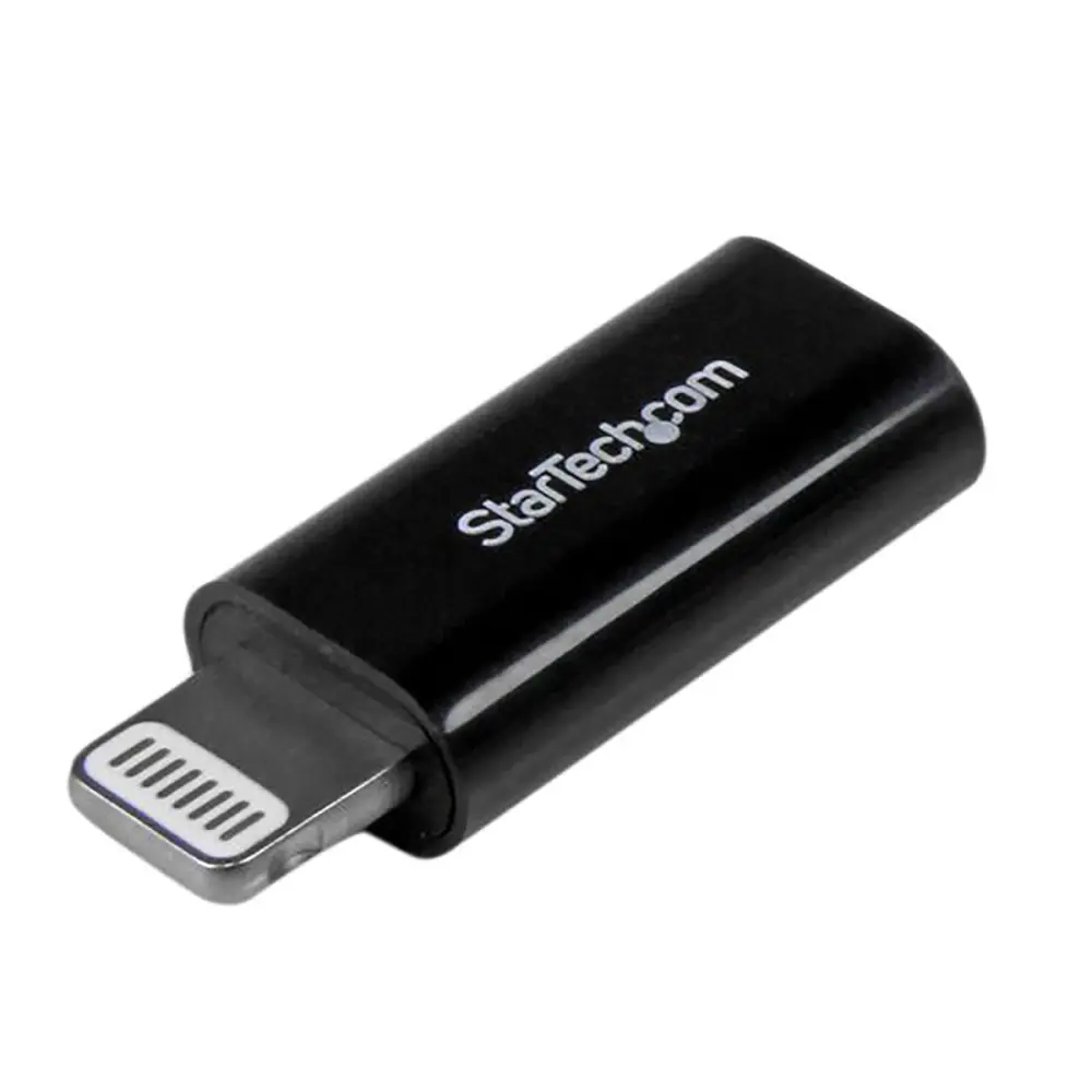 Cable USB StarTech.com, con . Micro USB B Hembra, con B. Lightning Macho, long. 26mm, color Negro | USBUBLTADPB