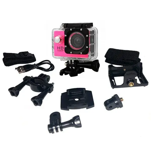 Cámara de acción 44-BN5038 Full HD 1080 rosa con Sonido Estéreo