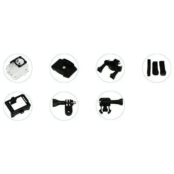 Cámara deportiva 1080P HD con accesorios blanco con Sonido Estéreo