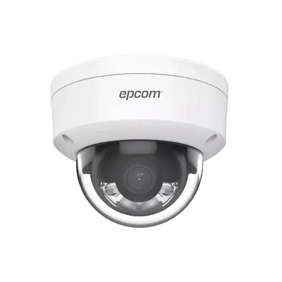 Cámara Domo Epcom IP 4MP / Lente 2.8mm / SensePlus / Color Plus / IP67 / 30 mts Luz Blanca.