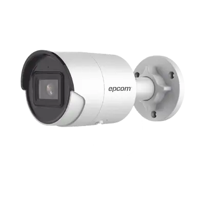 Cámara Epcom Bala IP 8MP 4K / Lente 2.8 mm / 40 mts IR EXIR / IP67 / Micrófono Integrado.