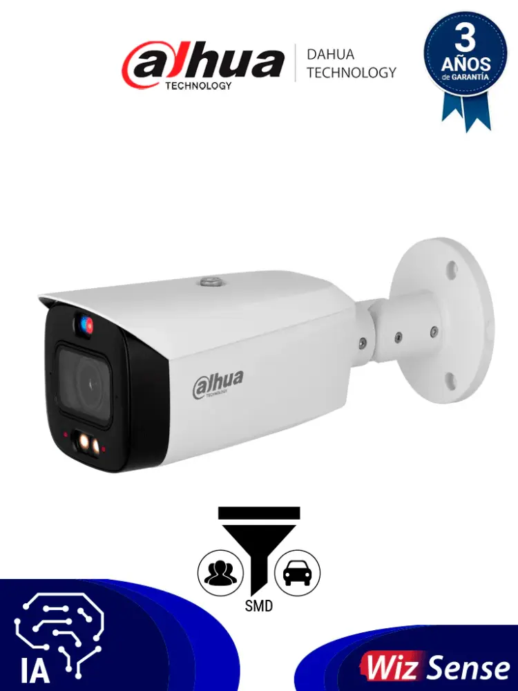 DAHUA DH-IPC-HFW3449T1-ZAS-PV - Cámara IP Bullet de 4 MP /WizSense/ Lente Varifocal/ TIOC 2.01/ disuasión activa de luz ...