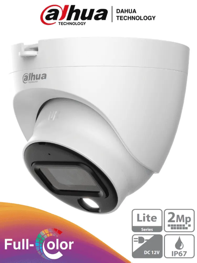 DAHUA HAC-HDW1209TLQN-LED - Cámara Domo Full Color de 2 MP/ 1080p/ Lente e 2.8mm/ 106 Grados de Apertura/ 20 Metros de Il...