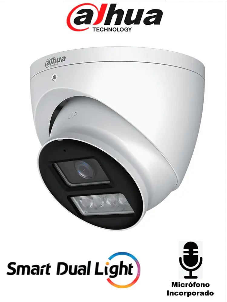 DAHUA HAC-HDW1239TN-IL--S3 - Camara Domo de 2 Megapixeles/ Iluminador Gemelo Inteligente+Full Color/ Lente de 2.8 mm/ 107 ...
