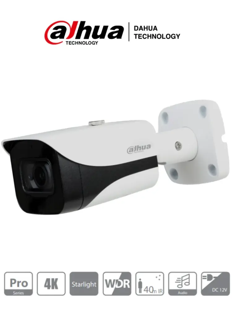 DAHUA HAC-HFW2802E--036 - Camara Bullet 4k Starlight/ 8 Megapixeles/ Lente de 3.6mm/ 0.005 Lux color/ WDR Real/ IR de 40M/...