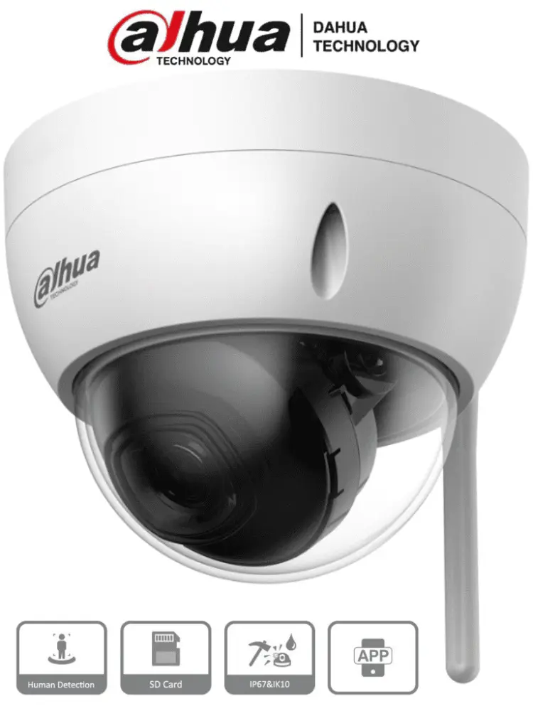 DAHUA IPC-HDBW1430DE-SW - Camara IP Domo Wifi de 4 Megapixeles/ Lente de 2.8 mm/ 90 Grados de Apertura/ IR de 30 Metros/ R...