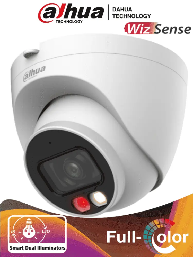 DAHUA IPC-HDW2249T-S-IL - Cámara IP Domo de 2 Megapixeles/ Con Iluminador Dual Inteligente+Full Color/ WizSense/ Lente de...