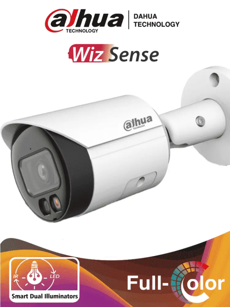 DAHUA IPC-HFW2249S-S-IL - Camara Bullet IP 2 Megapixeles/ Iluminador Doble Inteligente+Full Color/ WizSense/ Lente de 2.8m...