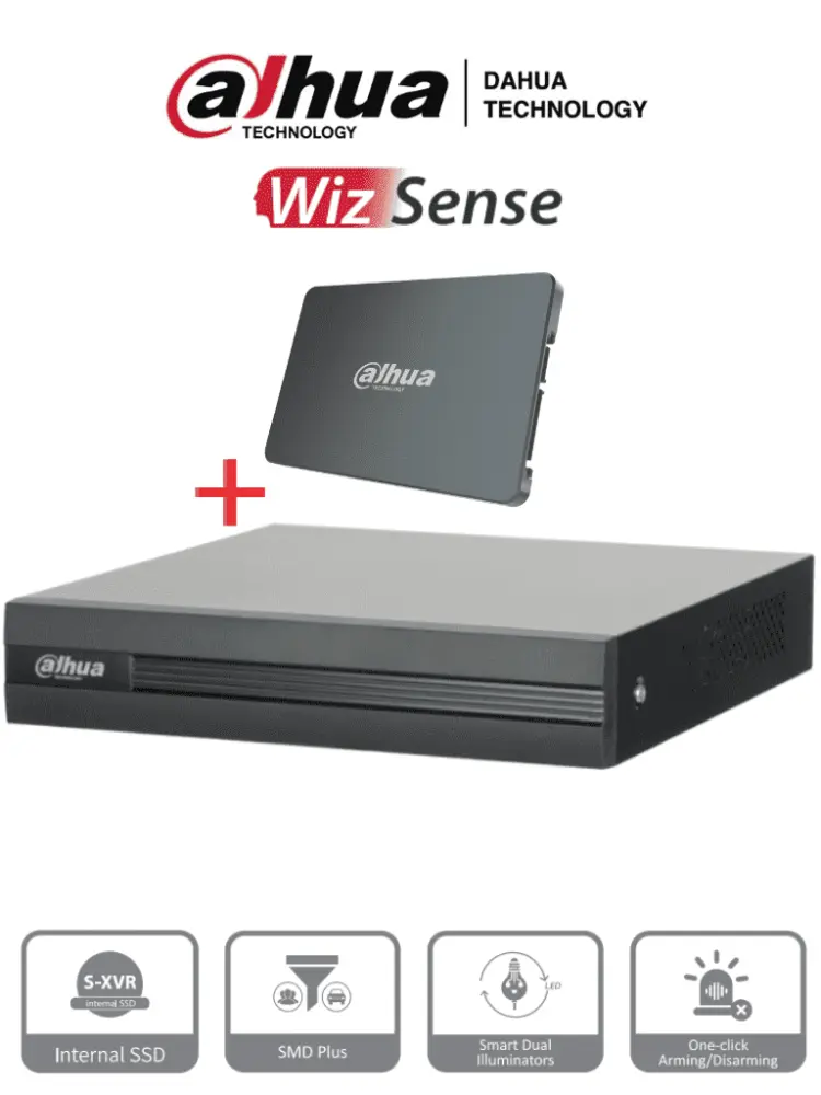 DAHUA XVR1B04H-I-SSD - DVR de 4 Canales 5 Megapixeles Lite/ Con Disco SSD de 512GB Único para Videovigilancia/ S-XVR Seri...