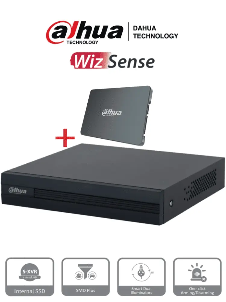 DAHUA XVR1B04-I-SSD - DVR de 4 canales 1080p Lite/ Con disco SSD de 512GB Destacado para Videovigilancia/ S-XVR Series/ Wi...