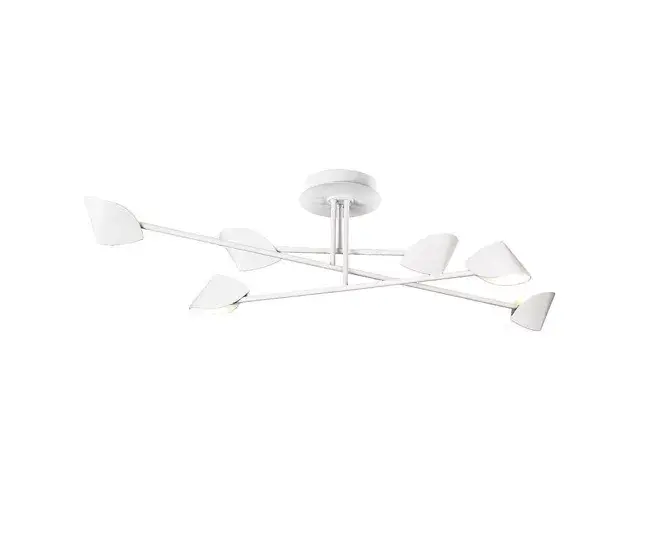 lampara plafon aluminio color blanco serie capuccina 115cm