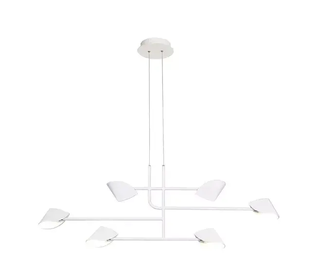lampara de techo aluminio color blanco serie capuccina 110cm