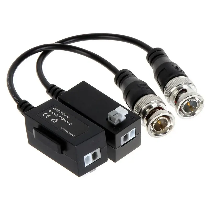 Par de Video Balun DAHUA Pasivo HD Tipo Clip 400 Mts Camaras CCTV. Diseño Apilable Para Una Instalación Mas Organizada.