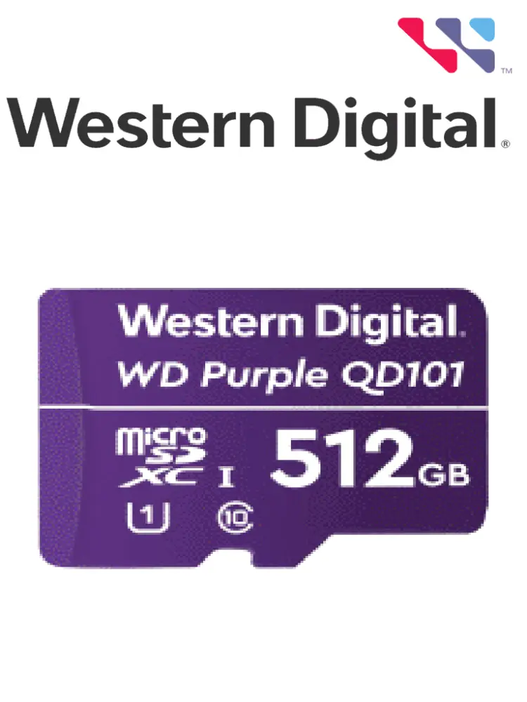 WESTERN DIGITAL WDD512G1P0C - Micro SD 512 GB / Purple SCQD101 / Para videovigilancia / 24-7 / Extenso rendimiento