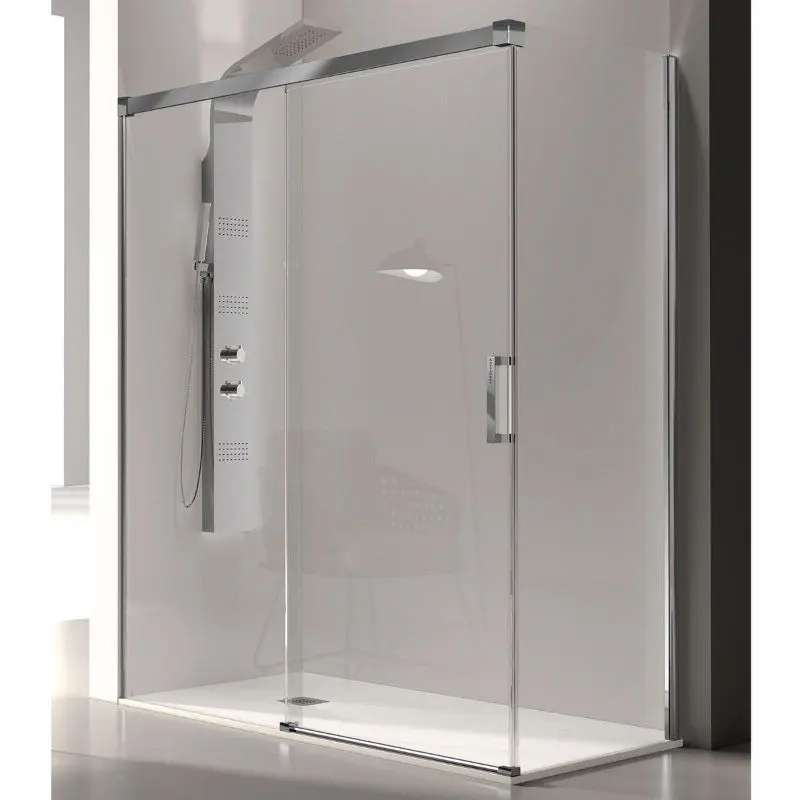Mampara glasé perfil cromado sin pared lateral con Kit de Lente 18-55mm
