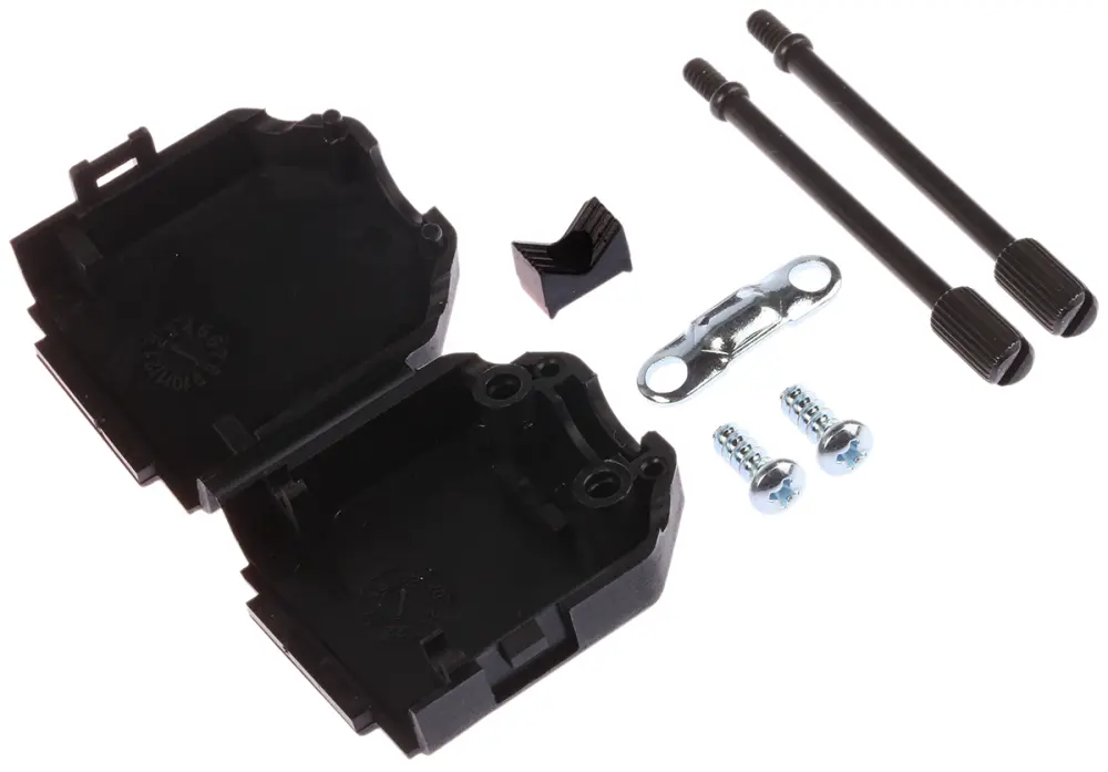 Carcasa de conector D Sub SérieMHDPPK-SLIM, Recto, 9 contactos Poliamida, Negro, E | MHDPPK9-K MH Connectors