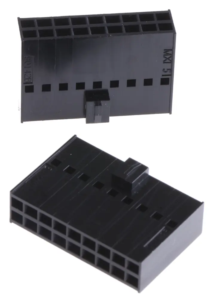 Carcasa de conector Molex 90142-0018, Serie C-Grid III, paso: 2.54mm, 18 contactos, 2 filas, Recto, Hembra, Montaje de