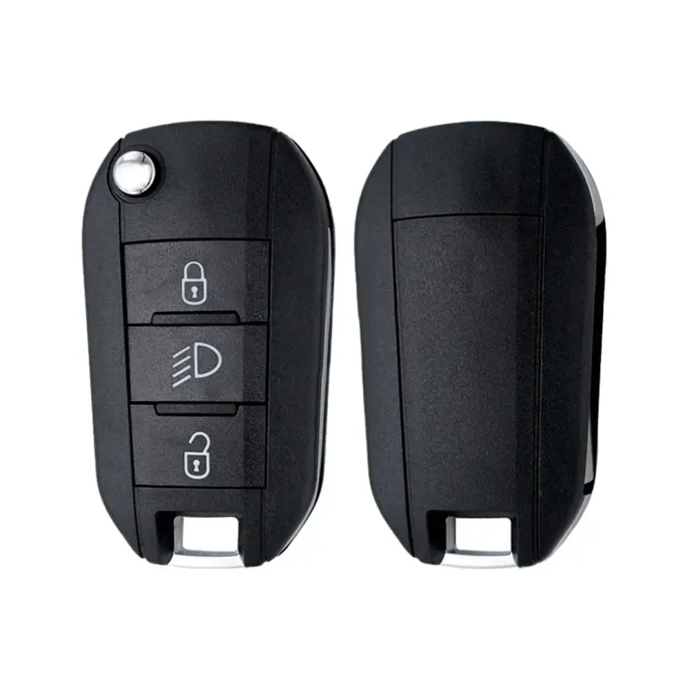 Carcasa De Mando Plegable 3 Botones Peugeot Boton Luz - Perfil Hu83 con Garantí de Estanqueidad
