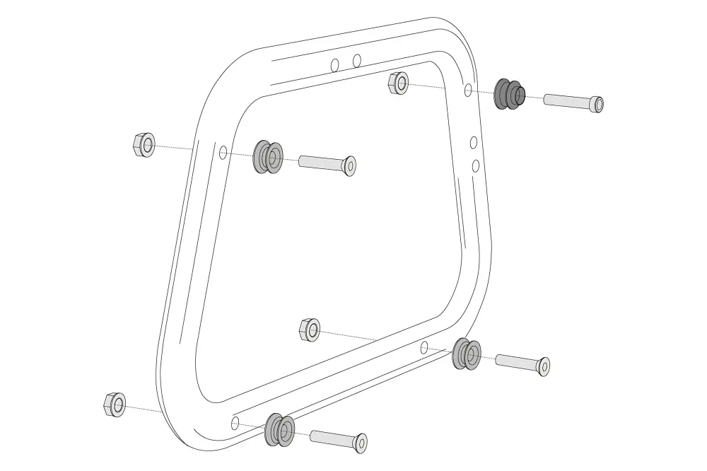 Fuente de Alimentación Kit adaptador para soporte lateral EVO Para maletas laterales AERO ABS. Para 2 maletas.