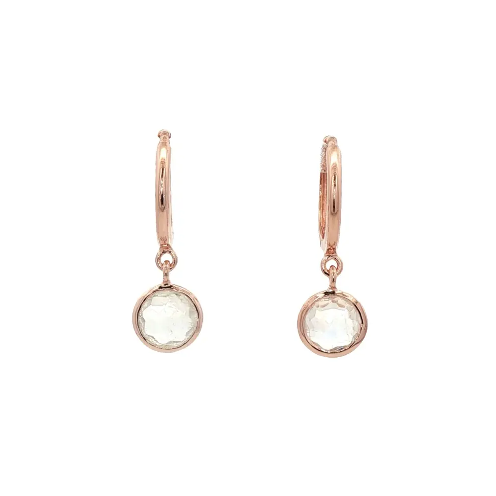 925RG BEZEL PENDANT MOOSTONE HUGGIES