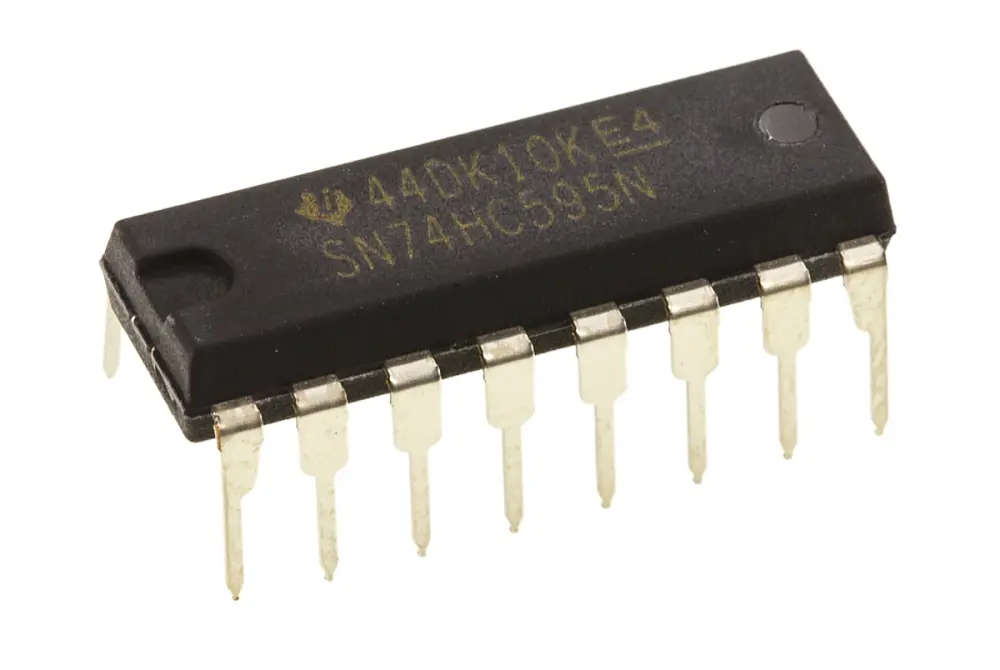 Registro de desplazamiento SN74HC595N, HC, 8 bits Serie paralelo, Unidireccional 16 pines PDIP 1 Texas Instruments