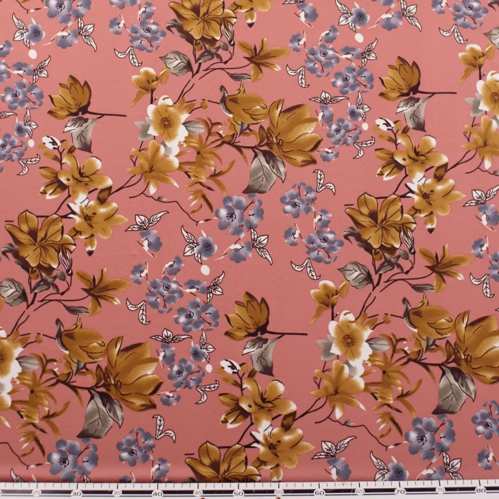 CREPE BOUCLE ESTAMPADO ROSA ÑEJO FLORAL