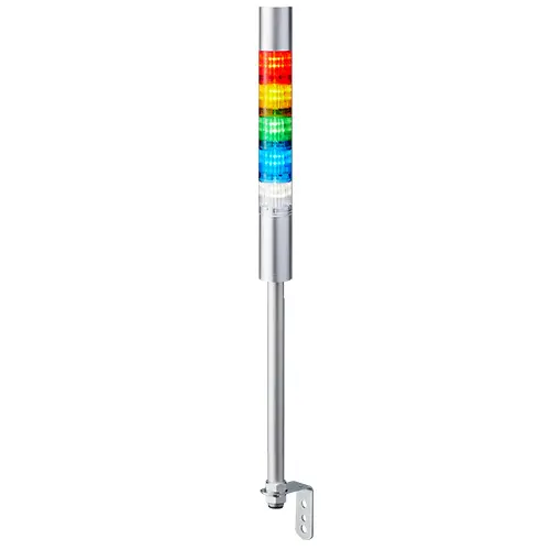 Columna de señalización Patlite LR4, LED, con 5 elementos de color, 90dB @ 1 m, 24 V dc | LR4-502LJBU-RYGBC