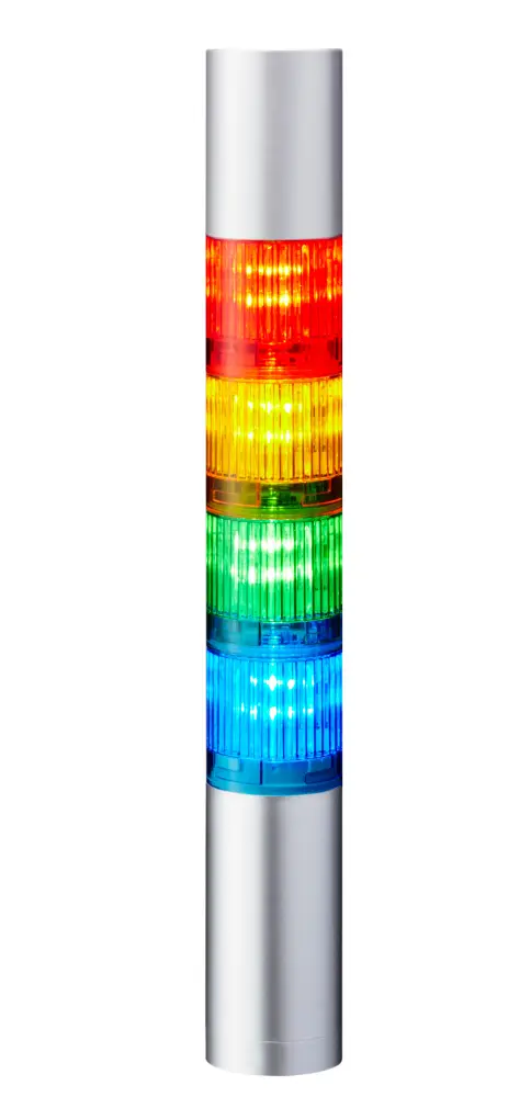 Columna de señalización Patlite LR4, LED, con 4 elementos de color, 90dB @ 1 m, 24 V dc | LR4-402WJBU-RYGB
