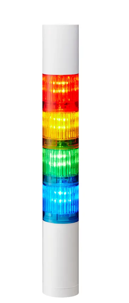 Columna de señalización Patlite LR4, LED, con 4 elementos de color, 90dB @ 1 m, 24 V dc | LR4-402WJBW-RYGB