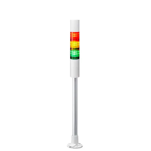 Columna de señalización Patlite LR4, LED, con 3 elementos de color, 90dB @ 1 m, 24 V dc | LR4-302PJBW-RYG