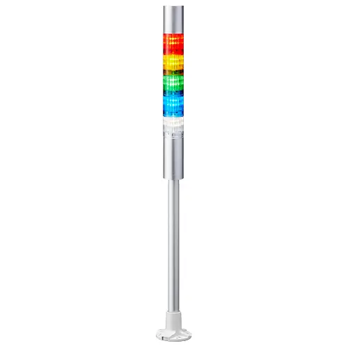 Columna de señalización Patlite LR4, LED, con 5 elementos de color, 90dB @ 1 m, 24 V dc | LR4-502PJBU-RYGBC