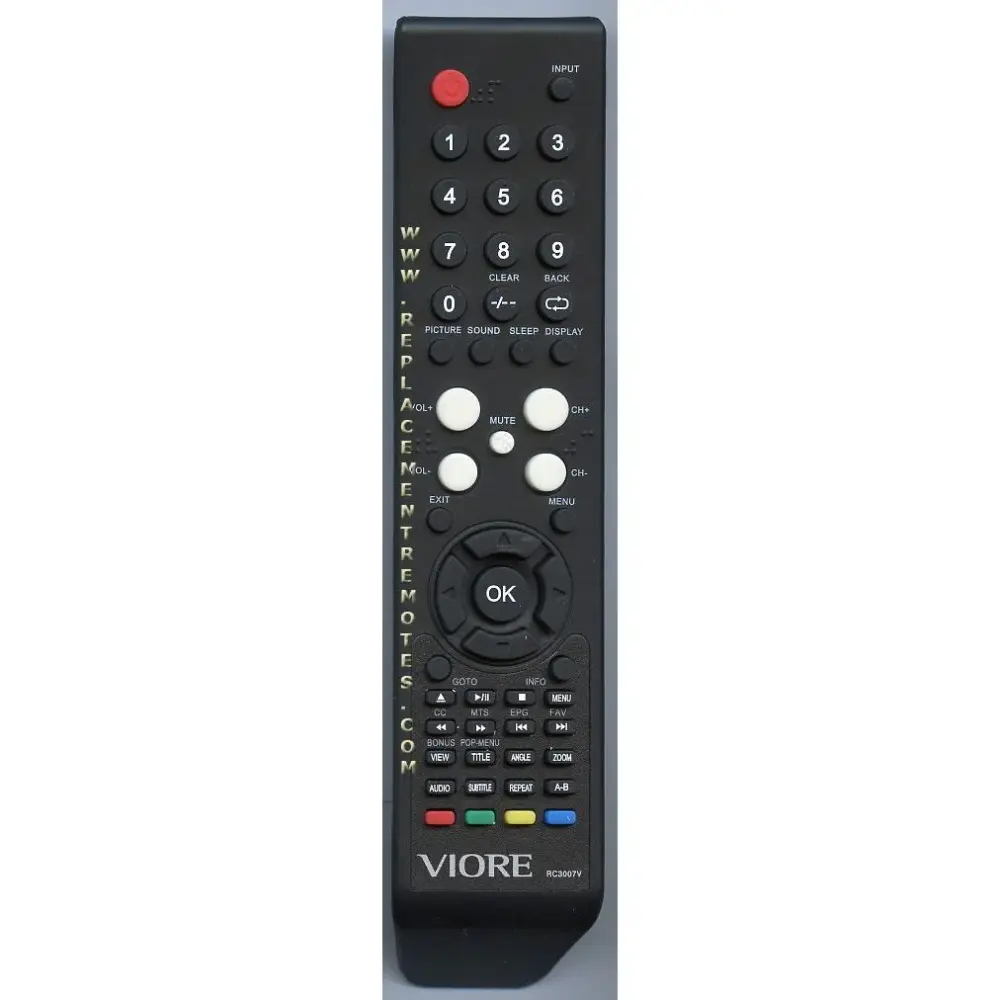 Sistema Todo en Uno Control remoto para TV/DVD Viore RC3007V