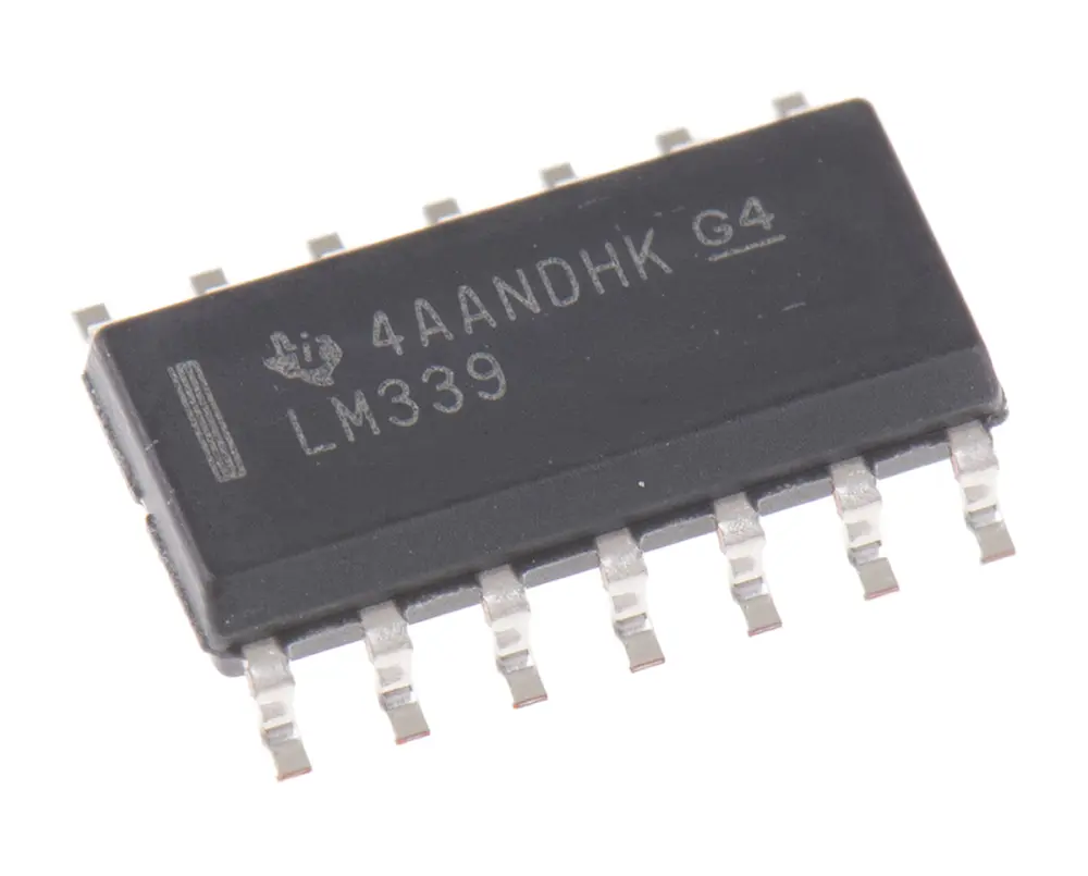 Comparador LM339D Colector Abierto 1.3μs 4-Canales, 3 → 28 V 14-Pines SOIC Texas Instruments