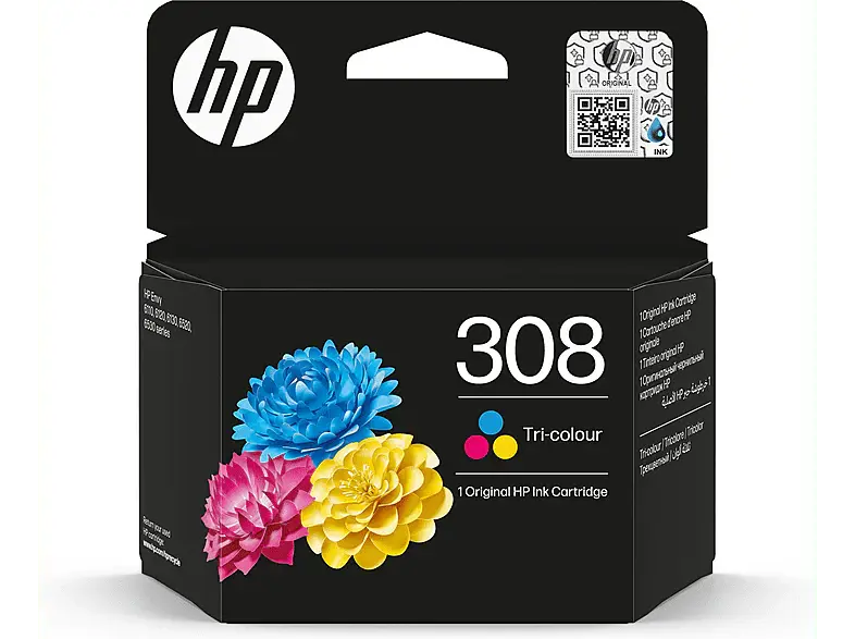 HP 308 Cartouche d’encre authentique Cyan/Magenta/Jaune (7FP20UE#301)